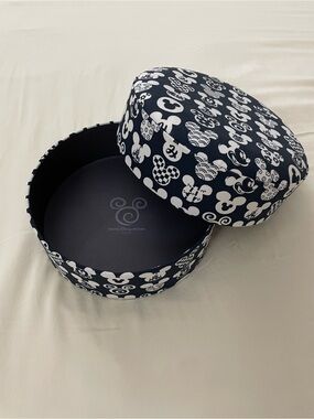 Disney Black & White Swirl Mickey Round Box